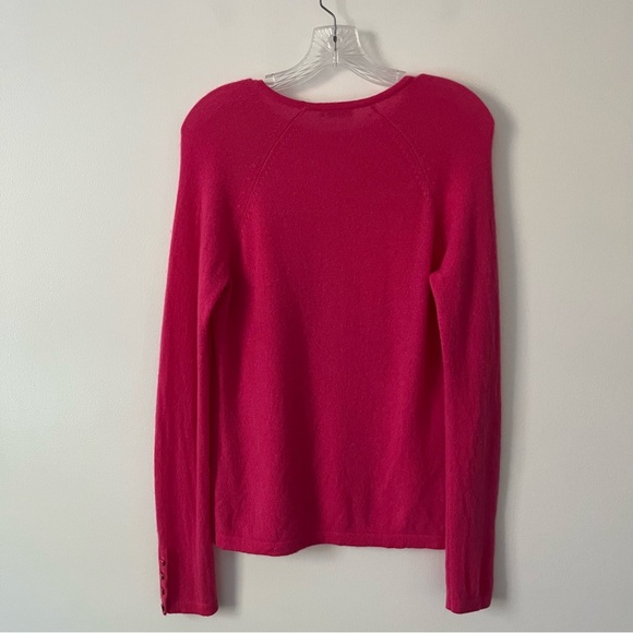 J McLaughlin 100% Cashmere Button Detail Sweater Hot Pink Small - Picture 5 of 10